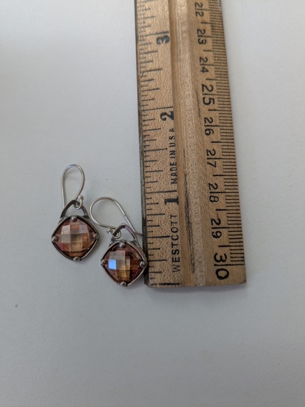Silpada Champagne Toast Faceted Cubic Zirconia Dangle Earrings